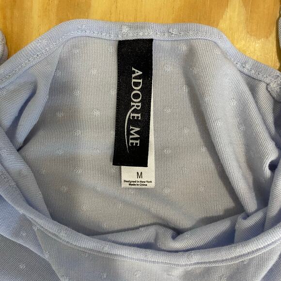 Adore Me Cami Top Baby Blue Womens Size Medium Adjustable Straps Dotted Swiss - Picture 3 of 7